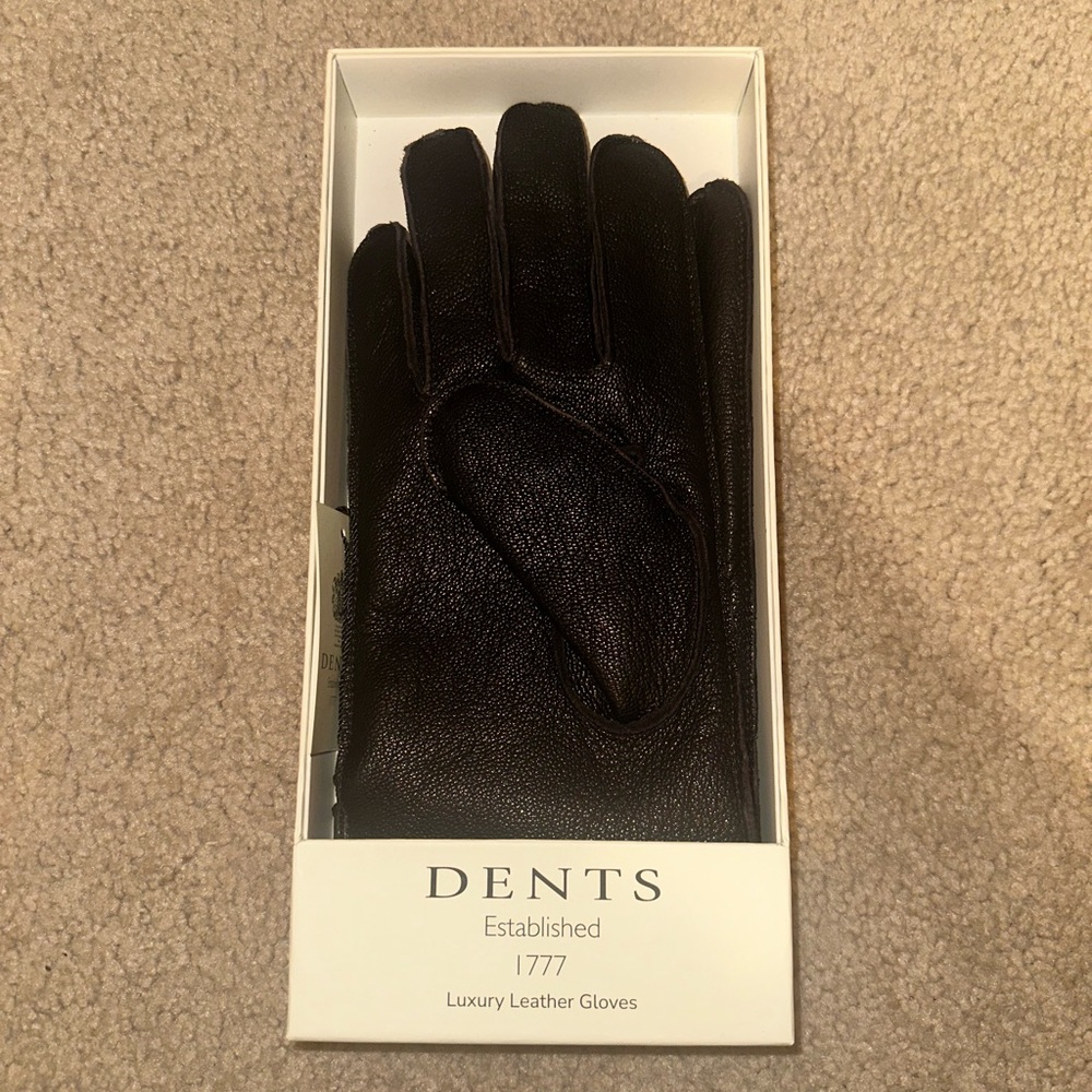 DENTS Lined Butter Soft Sheep Leather Luxury Driving Gloves NWT Large
